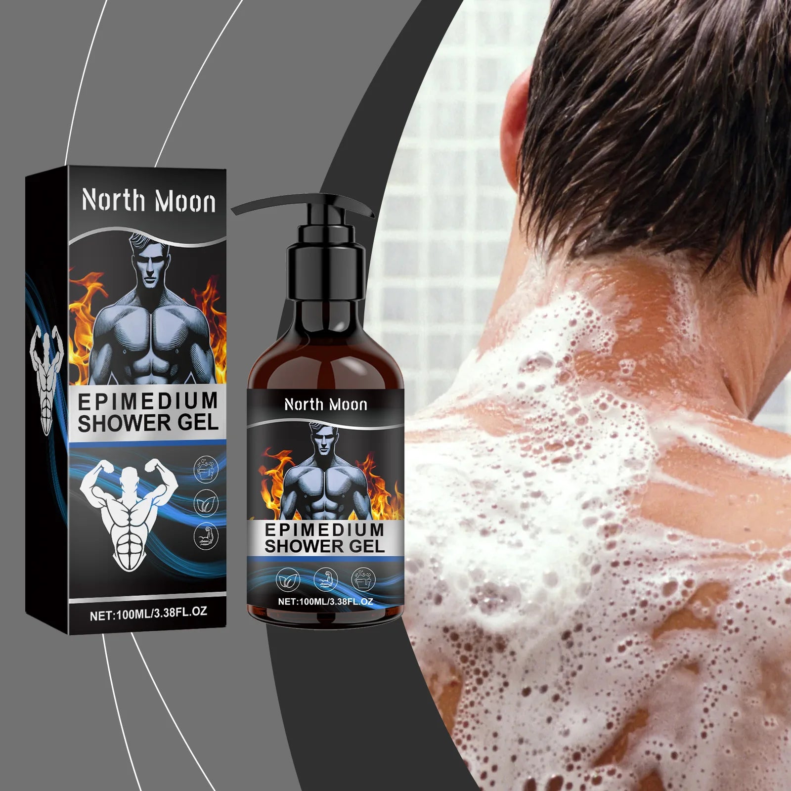 Men's Body Care Body Washing, Moisturizing and Refreshing Shower Gel Body Skin Massage Care