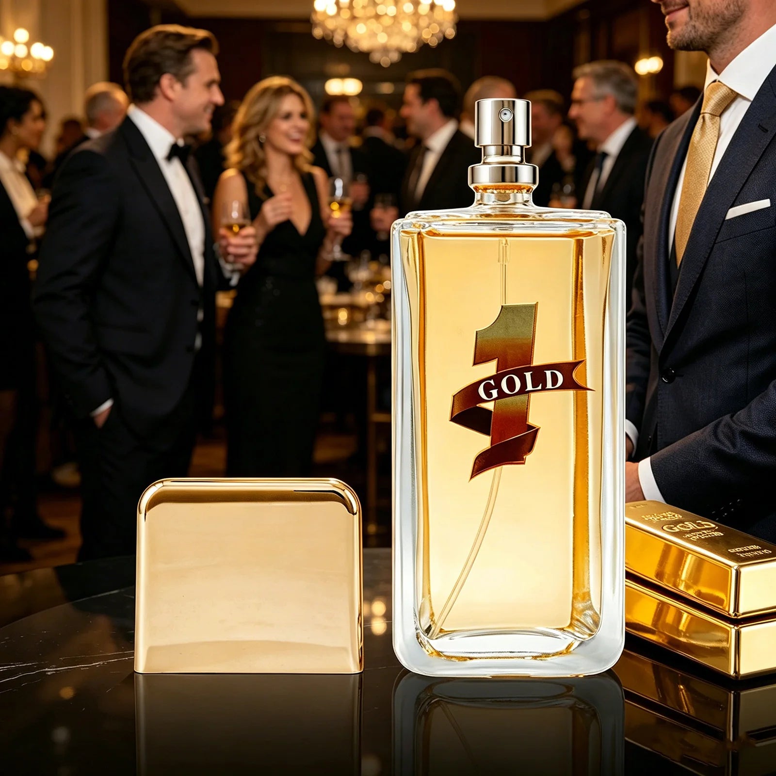 1 GOLD 100ml Men's Perfume EDP Long Lasting Woody Spicy Fragrance Masculine Scent Gold Bottle Luxury Cologne