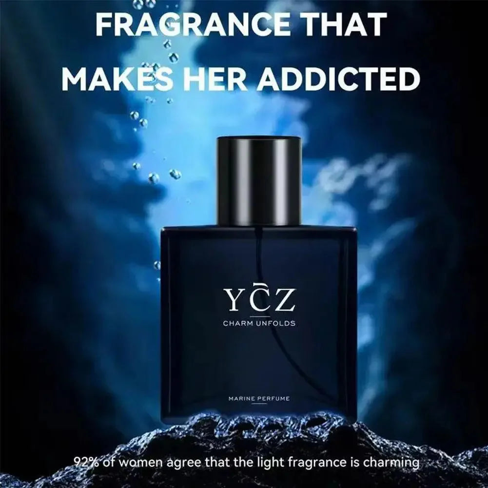 YCZ Brand 50ml Men's Cologne Blue Gentleman Woody Fragrance Natural Lasting Eau De Toilette Arab Mature Men Dating Body Spray